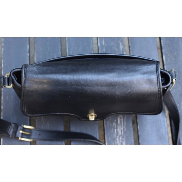 Coach Vintage - Lenox Crossbody Bag 9918, Black + Brass - USA 1980s - Picture 7 of 12